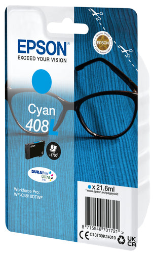 Epson 408L DURABrite Ultra ink cartridge 1 pc(s) Original High (XL) Yield Cyan Epson 408L DURABrite Ultra ink cartridge 1 pc(s) Original High (XL) Yield Cyan